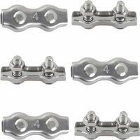 M4 Duplex Clips Serre-câbles en Acier Inoxydable 304 Pinces Duplex Patio Fixe 6pièces