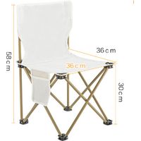 ALLIANDISBeige Outdoor Foldable Chair Camping Chair with Side Pocket Picnic Oxford Cloth Chairs Portable Beach Fishing Chairs Outdoor Chair