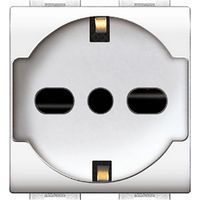 LIFE ART. 4050WH PRESA BIPASSO/SCHUKO BIANCA. Prezzo per 1 pezzo.