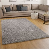 Paco Home Tapis Shaggy Longues Mèches En Gris 70x140 cm