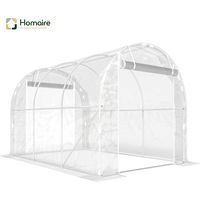 HOMAIRE Polytunnel-Gewächshaus begehbares mit Stahlrahmen und UV-beständiger PE-Abdeckung transparent