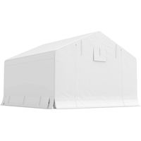 Capanno da Gardenino 3x3 m Impermeabile Porta Avvolgibile Metallo PE Bianco