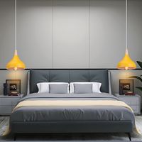 2-pack Modern Pendant Ceiling Light Metal Wood Hanging Lamp Adjustable Chandelier Lights Fixture Orange Ø20CM