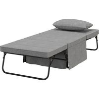 Pouf Letto Pieghevole Multiuso 4-en-1 Schienale Reclinabile 5 Livelli Grigio