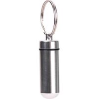 Pilulier en alliage d'aluminium avec porte-clés, format mini, idéal pour les voyages (huile de poisson).