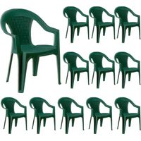 Pack 12 Sillas con Reposabrazos Stack 52x40x82cm 7house