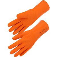 Gants Latex Orange Tout Enduit - Support Coton Interlock - Manchette 30cm - Manutention Lourde BTP - Norme EN388 EN374 - Sachet 10