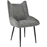 Bon Furni Chaise de Salle à Manger Rembourrée en Tissu Noir et blanc, Lot de 1