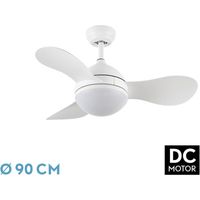 Ventilatore dc solido 24w white 3-stage 91d 2640lm 3000k,4000k,6500k telecomando+memoria+timer
