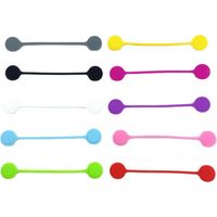 Herbruikbare siliconen kabelbinders met magneet - Multifunctioneel ontwerp: geschikt voor het ordenen van kabels, als boekenlegger en als koelkastmagneet - Assortiment in verschillende kleuren