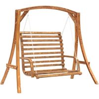 Fauteuil suspendu en épicéa massif avec placage en teck