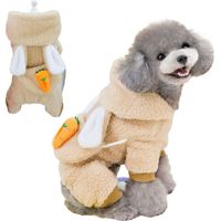 Pyjama polaire pour chiot, vêtements pour chien à 4 pattes, combinaison chaude d'hiver (marron)