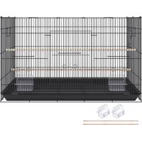 Mophorn Cage à oiseaux de 30 pouces, grande cage en métal pour perruches, calopsittes, petits perroquets, inséparables, perruches et canaris, cage pour animaux de compagnie avec support roulant