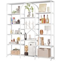 CAIziRegał 160x30x180 cm nowoczesny minimalistyczny stal MDF biały