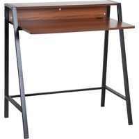 HOMCOM Bureau secrétaire Bureau Informatique dim. 84L x 45l x 85H cm Style néo-rétro étagère Coloris Noyer Noir
