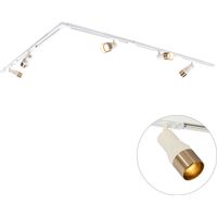 Modernes Schienensystem mit 5 Strahlern Beige mit Gold 1-phasig - Iconic Kohua