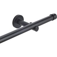 Barra de cortina de una sola barra Ø 20 mm de diámetro, Negro - 160cm