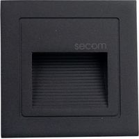 Applique murale LED encastrable carrée Trido Mini 2W 90lm IP65 8,5x8,5x5,3cm 4000K Noir 25000H SECOM