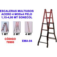 Echelle polyvalente en acier 4 modules 4 marches 1,15-4,00 EMA-04N SONECOL