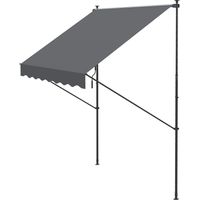 Toldo retráctil 200x175x210-310 cm réglable manivela protection solaire UV40+ gris