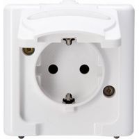Kopp 103302007 Feuchtraum-Schalterprogramm Komplett Schutzkontakt-Steckdose mit Klappdeckel BlueElec X924021