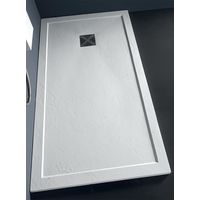 Piatto doccia 90x90 h.3,3 in marmoresina con bordo bianco Flat di
