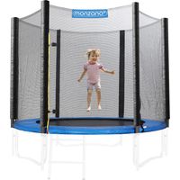 Monzana – Filet de sécurité pour trampoline rond 430 cm – Polyéthylène résistant aux UV – Entrée zippée avec clips – Installation sécurisée par mousquetons