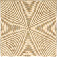 vidaXL Tapis de zone Blanc 120 x 120 cm Jute