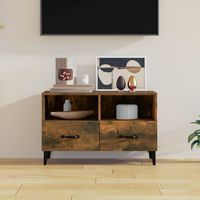 Meuble TV Banc TV Armoire TV Chêne fumé 80x36x50 cm Bois d'ingénierie