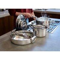 Juego de Utensilios de Cocina Space Steel, Modelo con Mangos Plegables, Acero Inoxidable, Ideal para Preparar Comidas, Resistente al Calor, Fácil Almacenaje y Limpieza