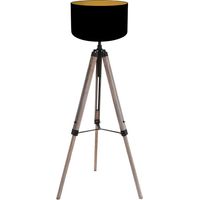 Mexlite - stehlampe - Triek - schwarz - holz leinen - Ø 75cm -