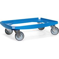 Chariot à roulettes - MESO - Plateau ABS bleu - 600x400 - 4 roues TPR 100mm - 250kg