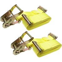 Lot de 2 sangles à cliquet - Sangles logistiques robustes 5 cm x 3,66 m - Sangles d'arrimage pour chargement, sangles logistiques E-track