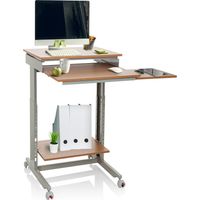 Computertisch / Schreibtisch WORKSTATION grau / buche hjh OFFICE