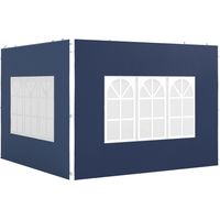 2er Set Seitenwände für Pavillon 3x3 3x6 Wasserdicht Seitenteile mit Fenster Blau