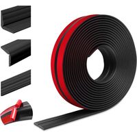 Moulure décorative moulure murale adhesive protection angle mur baguette d'angle pour les murs sols protection des bords (20mm×6m, Noir)