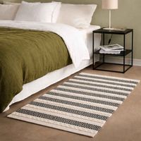 Tapis descente de lit en coton rayé 110x60cm