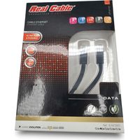 REAL CABLE - Câble Ethernet RJ45 - Gamme EVOLUTION E-NET600 - 3m - CAT 6 - 1 Gbps - Ultra plat - Cuivre OFC - Contacts plaqués or 24k - Flexible et discret - Voir photos pour détails
