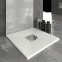 Plato de ducha resina SLATE blanco 70x90 cm rejilla acero inox.