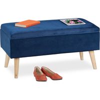 Banc de rangement en velours
