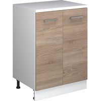 Armoire d'extension Rion, Sonoma/Blanc, 60x46cm sans pente avec 2 portes, Vicco