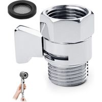 Robinet d'arrêt pour pommeau de douche, clapet anti-retour d'eau 1/2 pouce, remplacement en laiton G 1/2, chrome poli, pour pommes de douche, douches à main et bras de douche.