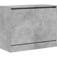 Armoire à chaussures range chaussures rangement meuble entrée couloir salon 80 x 34 x 63 cm bois d'ingénierie gris