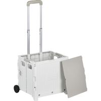 Chariot de courses 2 roues ajustable 32L 41,5x32,5x85 cm Blanc