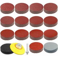 Houhence – 140-teiliges Schleifscheiben-Set mit Klettverschluss (50 mm) – Verschiedene Körnungen von 60 bis 3000 – Aluminiumoxid für Metall und Holz – Inkl. Stützteller