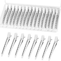 24 Pcs Pin Curl Clips, 3.5 Inch Duck Billed Hair Clips for Styling Sectioning, Metal Hairdressing for Women, Alligator Clips for Roller, Salon, Bows DIY, Silver