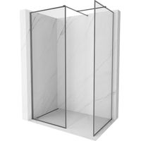 Mexen Kioto-F Duschwand Walk-in mit Rahmen 150 x 85 cm, transparent 8 mm, Gun Metal - 800-150-202-04-95-085