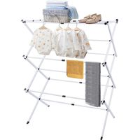Haloyo® Stendibiancheria pieghevole ed estensibile, stendibiancheria autoportante per interni ed esterni, 75x40x105 cm, bianca