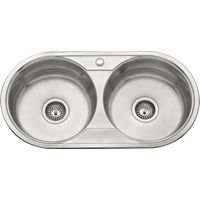 Fregadero de 2 senos en inox sin orificio grifo de8444, 16 cm(alto)84 cm(ancho)44 cm(largo)