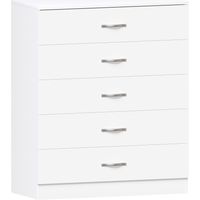 Riano 5 Drawer Chest of Drawers Bedroom Storage Furniture, White